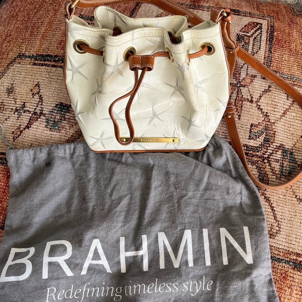 Brahmin Atlantic Collection Norah Hobo white Starfish handbag